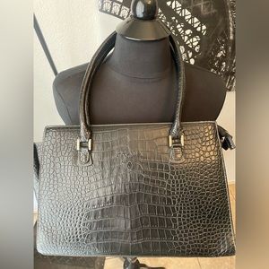 ‼️Sold‼️Crocodile embossed handbag with PRADA imprint